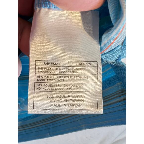 Nike Golf Fit Dry Polo Shirt Men's XL Powder Blue Striped Swoosh Short Sleeve - Picture 5 of 10